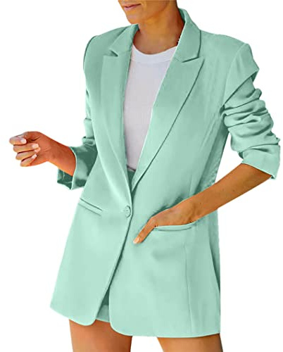 Disimlarl Damen-Blazer, schicker gekerbter Kragen, lässiger Knopf, Arbeitsanzug, Mantel, Büro, elegante Blazer