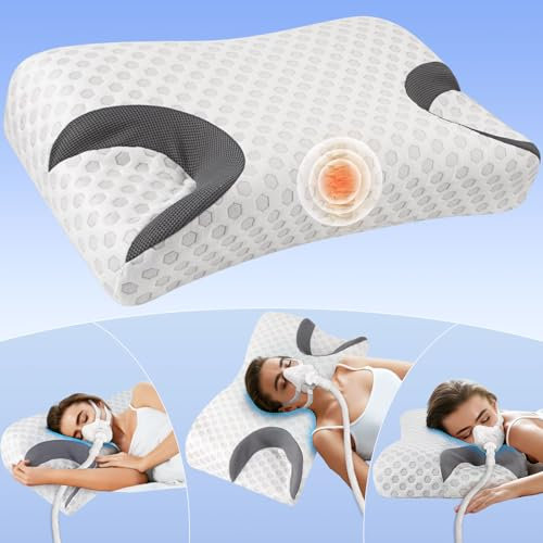 Hydomi CPAP-Memory-Schaum-Kissen für Seitenschläfer, Schlafapnoe-Kissen zum Schlafen, CPAP-Nasenkissen für alle CPAP-Masken-Benutzer, orthopädisches Nackenstützkissen zur Linderung, King-Size