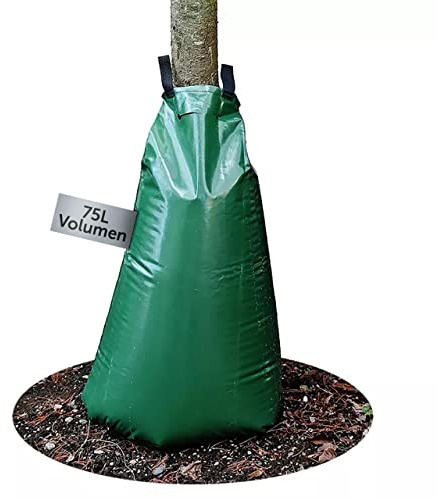 KIRCHHOFF 988975400 Baumbewässerungssack 75 Liter, 1 Bewässerungssack für Bäume, grüner Wassersack zur Baumbewässerung bei Hitze und Dürre, robuster Baumbeutel