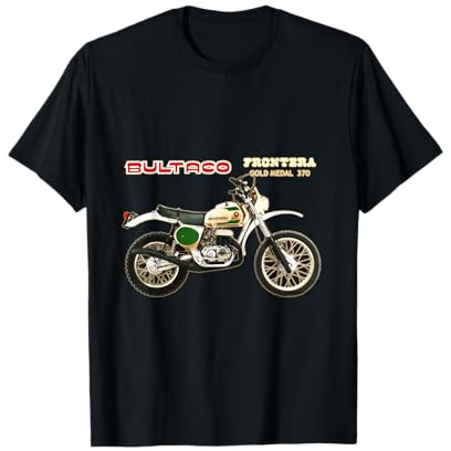 Classic Bultaco Motocicleta Frontera Medalla Oro 350 Biker Camiseta