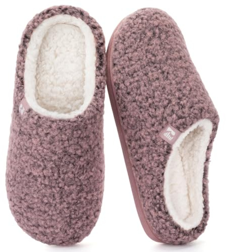RockDove Women's Sherpa Fleece Clog Slipper, Size 7/8 UK Women, Pink