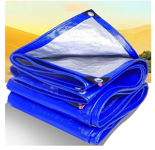 Wasserdicht Plane Schutzplane mit Ösen Gartenplane Abdeckplane Holz Allzweckplane Wasserdicht Bootsplane Poolplane, 0.32mm für Gartenmöbel Holz, Anpassbar blais (Color : Blue, Size : 3x3m)