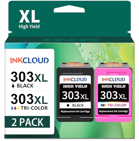 303 Druckerpatronen Multipack, 303 XL Schwarz und Farbe Kompatible für HP 303 Druckerpatronen für HP Envy Photo 6220 6230 6232 6234 7130 7134 7220 7800 7830 7900, Tango X (1 Schwarz, 1 Farbe)