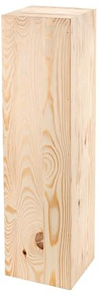 Support en Bois pour Objets Décoratifs, Colonne Décorative Rustique Vintage À Personnaliser, Socle Stable Et Durable, À Peindre Ou Vernir Selon Vos Envies, Bois Naturel, 75x20x20 Cm