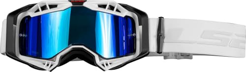 LS2 Unisex Aura Goggle Motocross Helm Brille mit Pinlock Aura Pro Schutzbrille, Schwarz, H-V, Grün mit Iridium-Visier