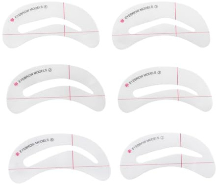 WOONEKY 6Pcs Eyebrow Grooming Stencil Kit with Styles Reusable Eyebrow Shaping Template for Precise Makeup Application DIY Beauty Tool