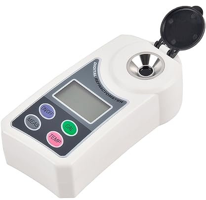USKI Tragbares Handrefraktometer Digitales Refraktometer, Zuckergehalt 0–55% Brix-Messgerät for Obst, Gemüse, Getränke, Lebensmittelverarbeitung, Bier (Color : AMSZ-J, Size : A)