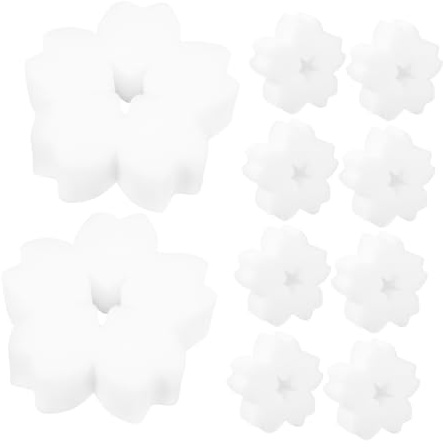 10pcs Flower Shape Oil Removing Sponge for Spa and Pool | White Sponge Set, Removes Oils and Grime, Easy to Use and Convenient, Multi-use Cleaning Tool