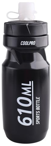 Azarxis Bidon Vélo 610 ml 710 ml Gourde Sport Bouteille d'Eau pour Marathon Running VTT (Noir, 610 ml)