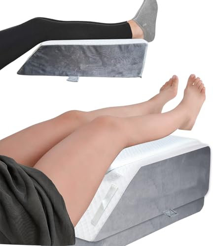Beinerhöhungskissen, 11,4 cm - 24,1 cm, höhenverstellbares Venenkissen, Memory-Schaum, Beinhebekissen, reduziert Hüft- und Knieschmerzen, verbessert die Durchblutung, Beinkeilkissen für Bett, Sofa