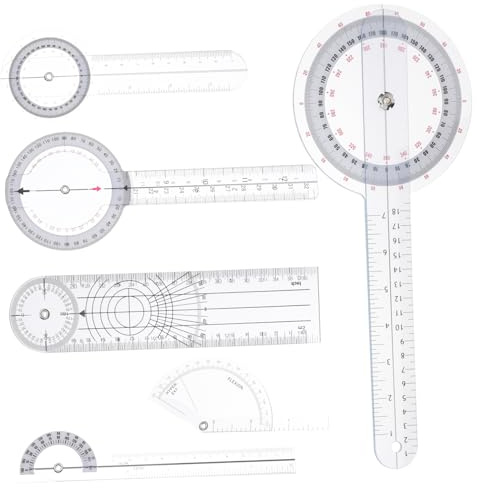 Angoily 6pcs Digital Ruler Protractor Goniometer CPM Machine Knee Tool Equidistant Measuring Tool Inclinometer Portable for Medical Use