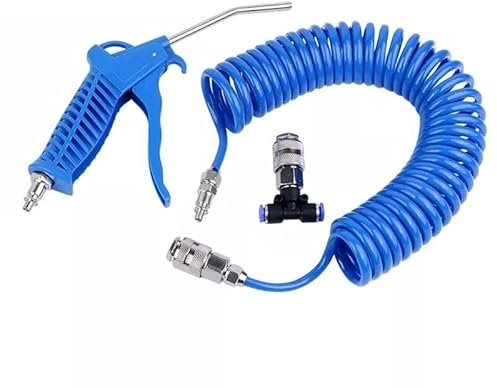 5m Air Duster High Pressure Blow Gun Recoil Hose Pistol-Grip Connector Nozzle Air Compressed Cleaner Accessory Tools Lorry Workshop Garage