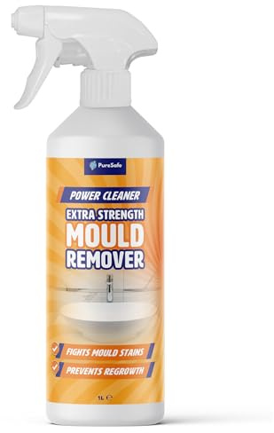 PureSafe 1 Litre Mould Remover Spray Extra Strength Powerful, Fast-Acting Anti-Mould Cleaner for Walls, Tiles, and Seals Long-Lasting Black Mould and Mildew Stain Removal, Easy to Use
