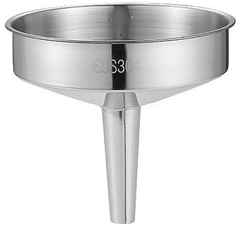 Embudo grande de acero inoxidable for cocina con filtro colador for transferir líquidos, café y leche. Embudo de cocina de metal que no se oxida fácilmente.(30 * 21cm)