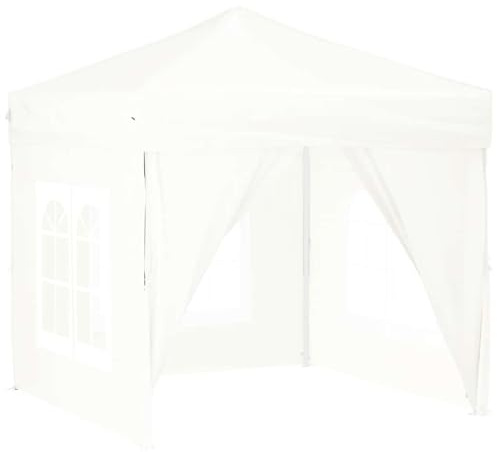 Tonnelle de Jardin Pliable, Tente de Réception Pavillon Barnum de Jardin avec parois Blanc 2x2 m