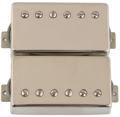 LYWSMSK Alnico 2 Guitar Humbucker Pickup Classic 57+ Vintage PAF Neck & Bridge Pickup Set for LP Les Paul E-Gitarre Nickel