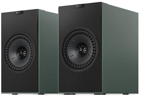 KEF Coda W Wireless Active HiFi Bookshelf Speakers (Pair), Green | Premium Hi-Fi Bookshelf Speakers with Bluetooth | Turntable, PC & TV Connectivity for Music Records, Gaming & Home Cinema