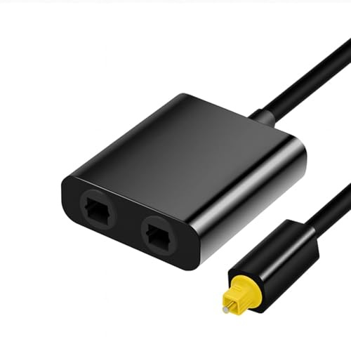 Splitter 1 in 2 Out Optischer, Optisches Splitter 1 in 2 Out Digital Audio Adapter, Optisches Audiokabel für TV, DVD, Verstärker, Soundbar, SPDIF Optisches Kabel Verteiler, Optical Audio Cable