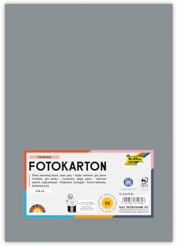 Fotokarton, 50 Bogen, 300 g/qm, DIN A4 (Steingrau)