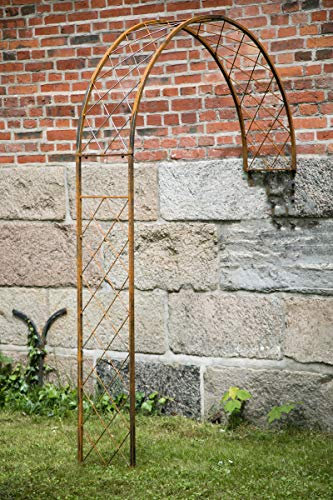 KUHEIGA Wandrosenbogen Metall B: 150cm/H:230cm, Rankbogen Rost, Metall-Bogen, Halbbogen