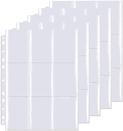 Sammelkarten Alben 540 Pockets Transparent Sammelkarten 30 Seiten Pro 18 Pocket Leere Sammelmappe Kartenhalter mit Wasserdichte Buchdeckel， Hochtransparentes Sammelkartenzubehör (transparent)