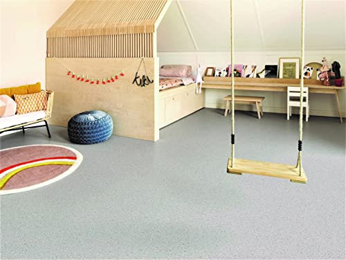 PVC Bodenbelag Vinylboden im Sand-Design, hellgrau, Zuschnitt (4m breit, 5m lang)
