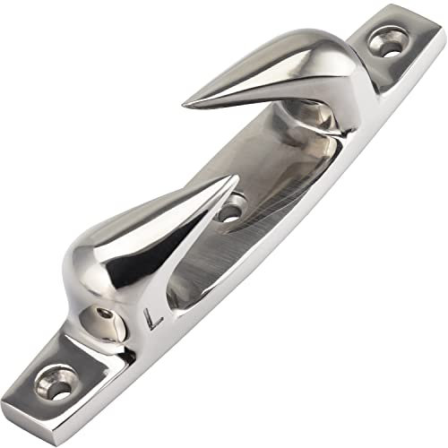 OPIOL QUALITY® Lippklampe Backbord 115mm Edelstahl A4 V4A (4 Stück) Seilklemme Edelstahlklampe Klampe Sicherung Seil Festmacher Marine Deck Haken Yacht Bootsklampe