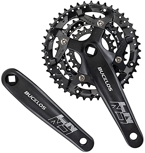 BUCKLOS MTB Crankset Square Taper with 22/24/26/32/38/42/44T Chainring Set, 170mm 104/64 BCD Hybrid Mountain Bike Crankset 8/9/10 Speed Compatible with Shimano Sram FSA.