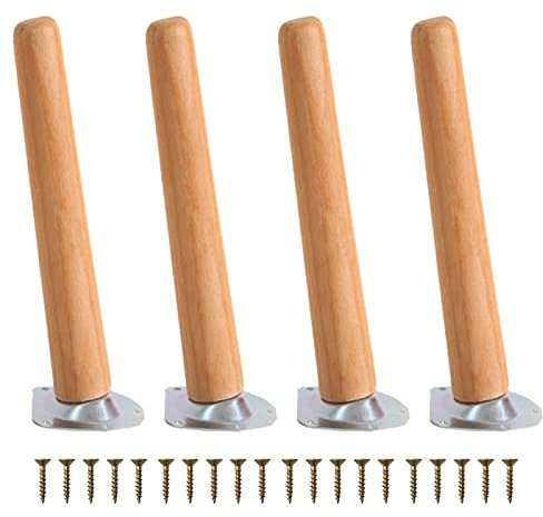 Pxzybd 4 Stück Möbelfüße Holz,Moderne Schräge Tischbeine,Möbelbeine Mit Schrauben Und Montageplatte,Sofa Schrank Ersatz Möbelfüsse 10cm 15cm 20cm 25cm 30cm 35cm 40cm Tischfüße,5cm(1.97in)