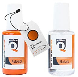 uniQum Autolack Stift + Klarlack im Vorteilsset für SEAT ECLIPSE ORANGE W2Y Autolack Reparatur 2 x 30 ml