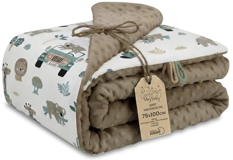 Babyfilt Mysfilt Vinter Vinterfilt 100x75 cm minky – dubbelsidig fleece bomull varm mjuk gosig barn nyfödd – barnvagnsfilt vändbar present spädbarn flicka Afrika