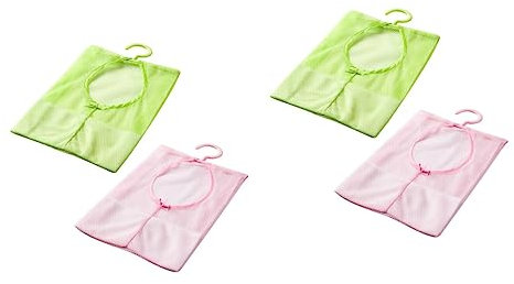 Cabilock 4 pcs Clothesline bag clothespin bag mesh bag with hanger mesh bag for bathroom hook up Multipurpose
