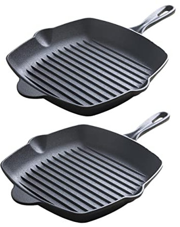 OQHAIR Poêle à Steak Cuiseur à œufs Brûleur à gaz Portable Grils Portables Poêle à Frire carrée forgée Poêle à Frire Poêle à Frire Poêle à crêpes Pots de Camping en Plein air Poêle à frir