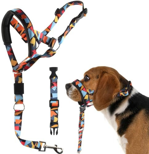 Hundehalfter, FainFun Hunde Kopfhalfter, Kopfgeschirr Hund, Halfter für Hunde, Hundehalfter für Große Hunde, Verhinderung des gefährlichen Ziehens von Hunden auf Spaziergängen(L)