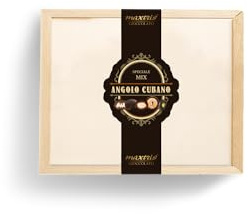 Idea Regalo Praline Cioccolato Confetti Maxtris - Angolo Cubano - Box Misto Frutta Secca Fondente - Scatola in legno