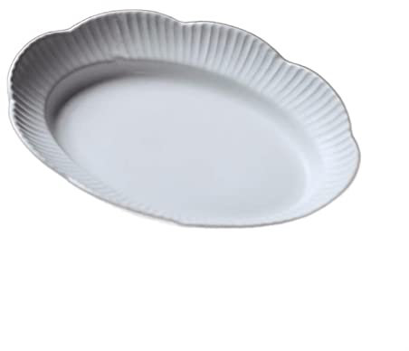 Speiseteller-Set Keramik-Essteller, Gemüseteller, Haushalts-weiße tiefe Teller, Restaurant-Geschirr, Küchenteller, ovale Teller, Fischteller, einfarbig, einfach Kreative Keramikplatte ( Color : B )