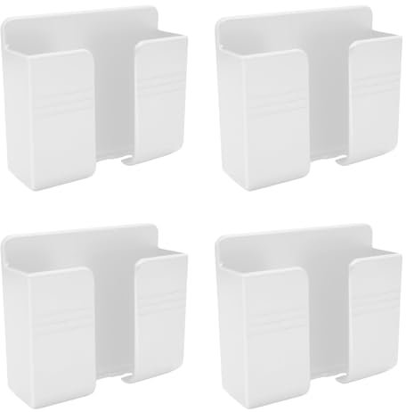 Soporte Móvil de Pared, 4 Piezas Organizador para Teléfono, Soportes para Cargador de Celular, Blanco