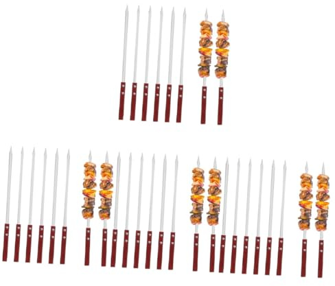 YARNOW Piezas De Brochetas De Acero Inoxidable Para Barbacoa Brochetas Para Asar Brochetas Para Asar Brochetas Para Asar Brochetas De Carne Palos Para Asar Brochetas Palos