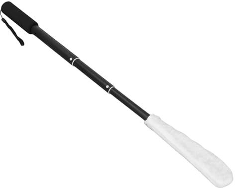 Cepillo Limpieza de Dedos, Cepillo Mango Largo, Cepillo Telescópico para Pies, Cepillo de Toalla para Pies con Cubiertas Secado Reutilizables, Aplicador Loción para Dedos con Mango