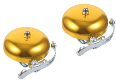 Gatuida 2 Stck. Fahrradring Bike Bell fahhradklingel Fahrradklingel Zyklus Radfahren Fahrräder Straßenklingel Roller Glocke für Fahrrad mit Handklingeln Glocken Rostfreier Stahl Golden