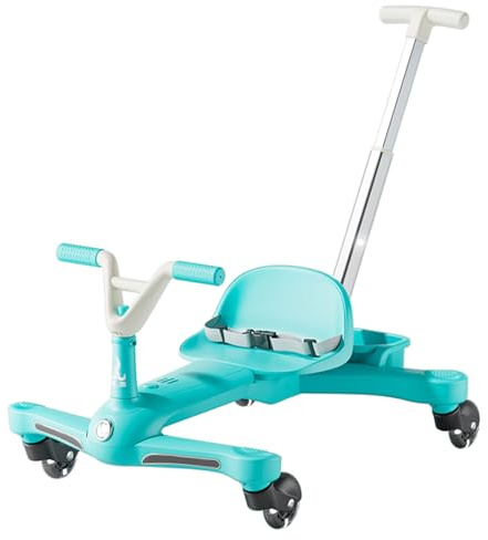 Coche Deslizante para niños 2–6 años con Asiento Ajustable, Volante 135°, Ruedas giratorias 360°, cinturón de Seguridad y Cesta de Almacenamiento – Apto para Interior y Exterior