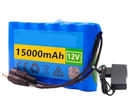 Drive Battery Portable Super 12V 20000mah Battery Rechargeable Lithium Ion Battery Pack Capacity DC 12.6v 20Ah CCTV Cam Monitor + Charger(1x15AhBattry 1x1A)