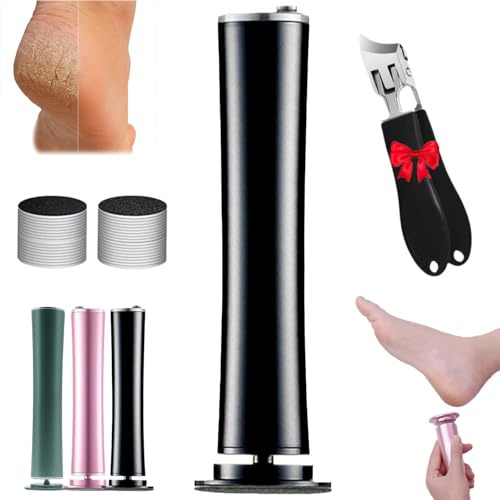 Qosigote Hornhaut Entferner, Strong Callus Remover With 60 Pieces Sandpaper Pads, Professionelle Fußpflege Set Für Streichelzarte Haut (Schwarz)