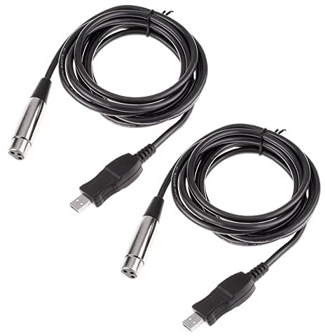 Janasiba 2X USB Stecker Auf XLR Buchse Mikrofon USB MIC Link Kabel Neu