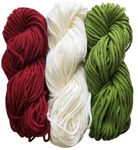 RUHTEUO Geflochtene Schnüre, 5 mm Dickes Seil for handgemachtes Stricken, Häkeln, Dekoration, DIY(White 50g)