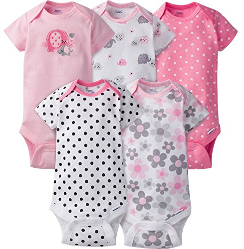 Gerber Baby-Flickor 5-pack Variety Onesies Bodysuits - Closeout