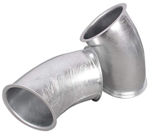 silos24 2 Stück 45° Pellet-Rohrbogen weiter Radius 200mm R=2D NW 100 mit Bördelrand