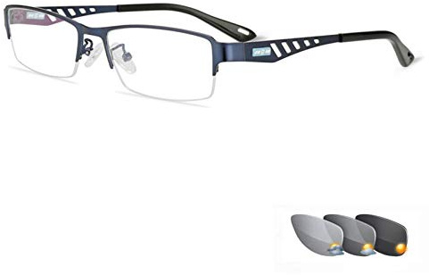 Progressive Multi-Focus-Lesebrille, farbwechselnde Brillen, ferne und nahe photochrome Sonnenbrillen mit doppeltem Verwendungszweck, stilvolle ultraleichte Brillen für Computertelefone für Herren