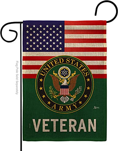 US Army Veteran Sackleinen Gartenflagge Wohnkultur Streitkräfte USA Amerikanische Dekorationen Militär Erinnerungsstücke Remembrance Wandteppich Ruhestand Outdoor Gedenktafel Hofbanner Veteranen