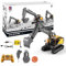 s-idee E568-003 1/16 Volvo Licensed RC Pelleteuse à pelle avec fonction complète 3 pièces et balle, pelleteuse avec télécommande et pince à bois télécommandée avec batterie et chargeur